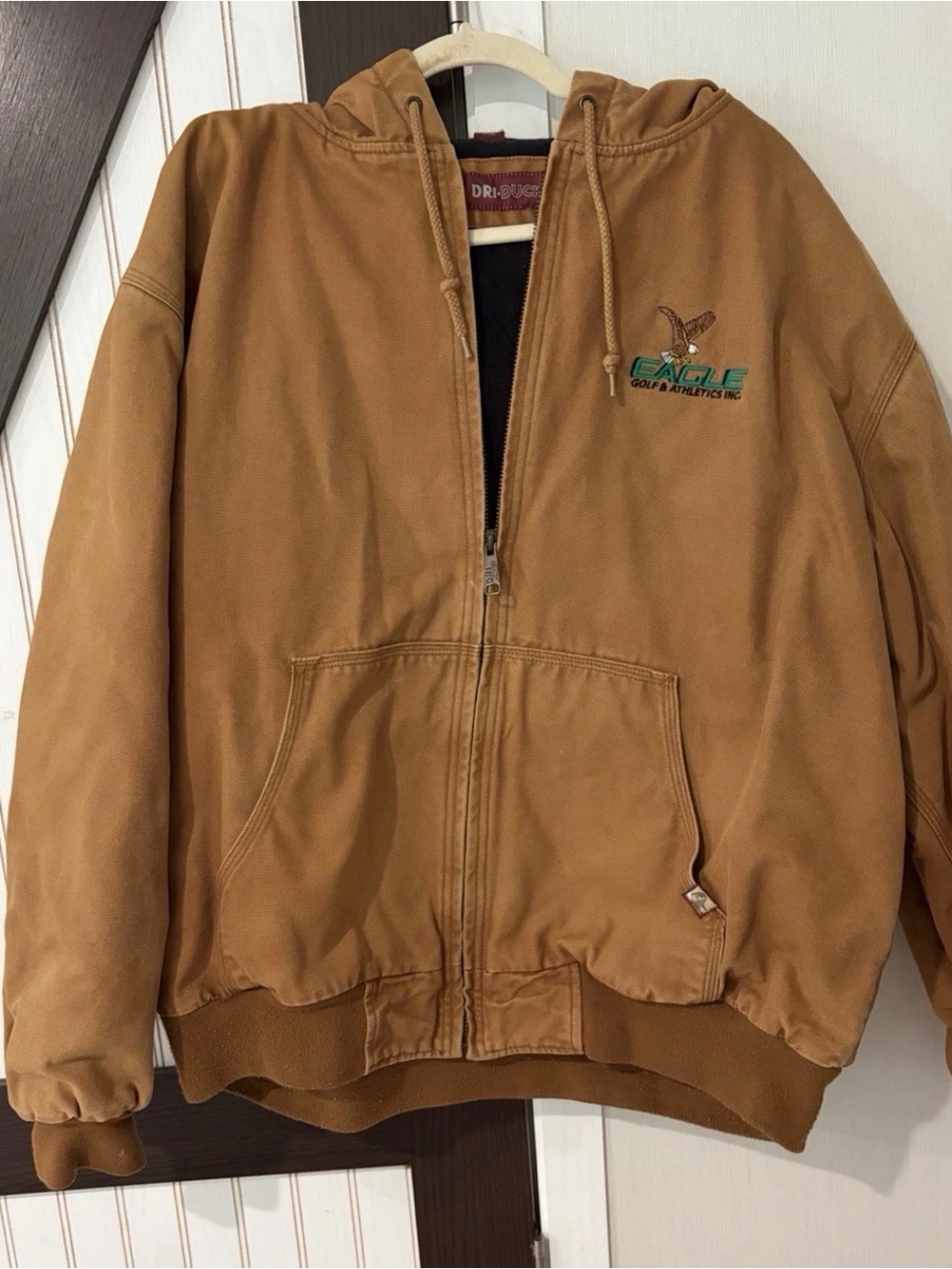Dri-Duck Canvas‎ Work Jacket Big & Tall Men's 2X Saddle Brown Insulated w/ Hood